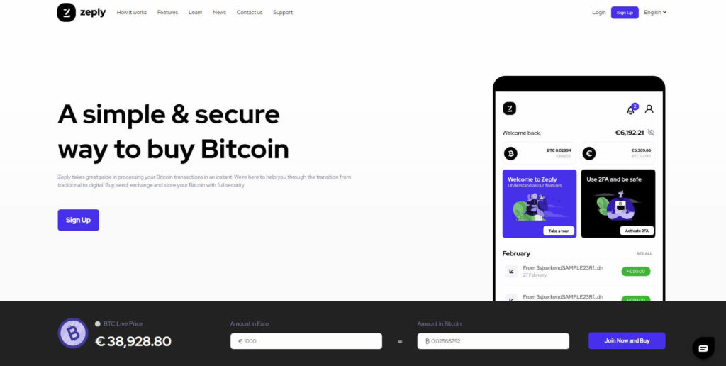 Zeply.com Webseite Test BTC Kauf Erfahrungen